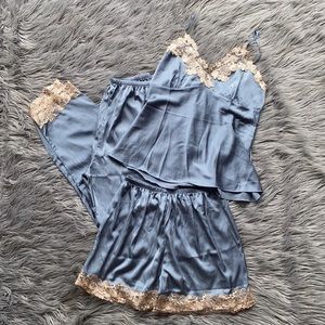 3 piece silky pajamas